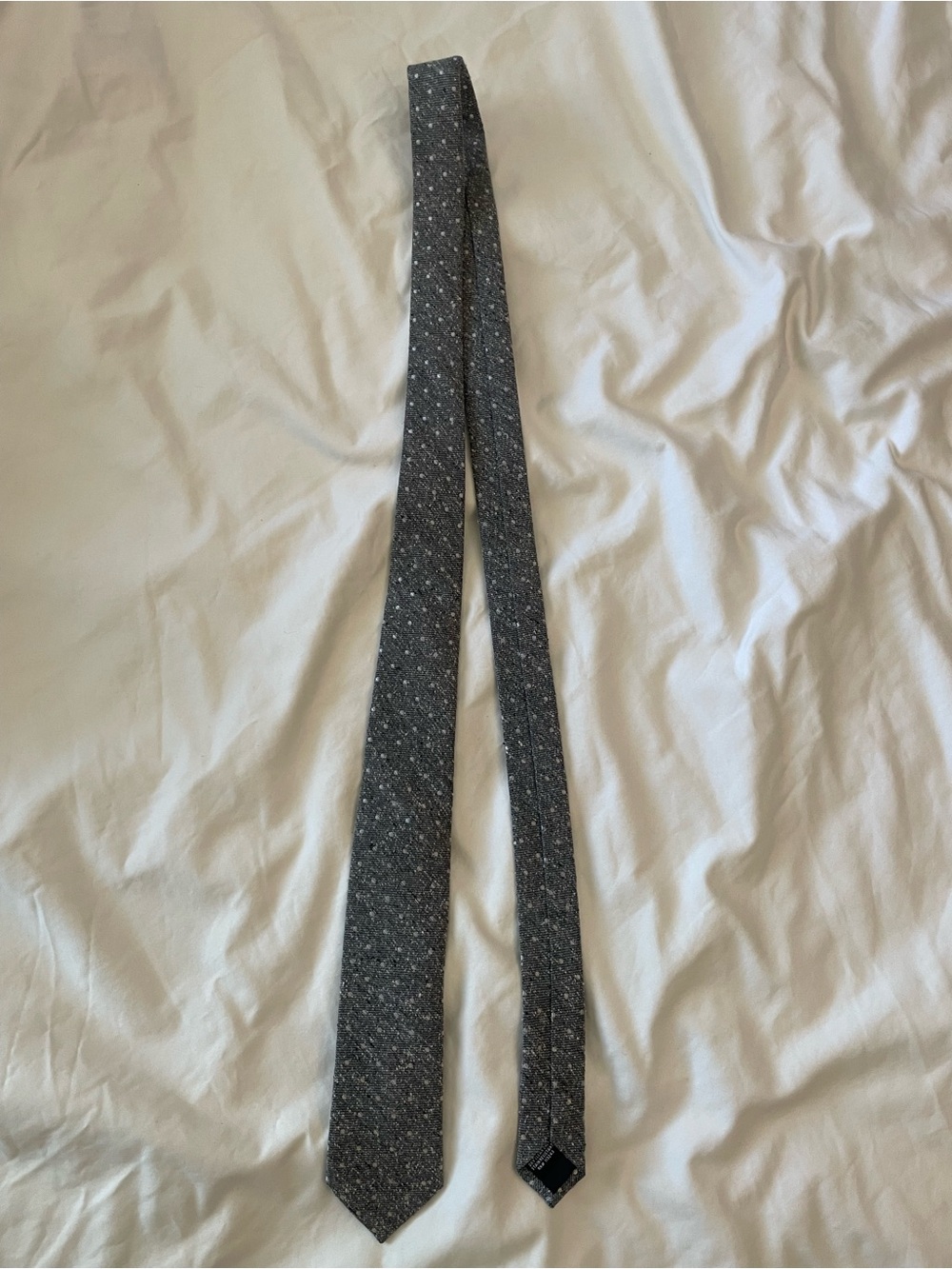The Tie Bar Gray Speckled Knit Tie - Picture 3 of 7